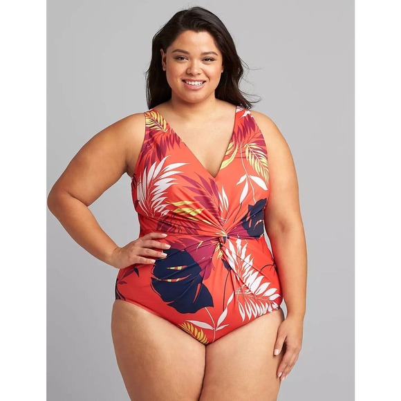 Cacique Other - Swim by Cacique No-Wire Twist-Knot Swim One Piece Swimsuit Womens Size 14 H14777